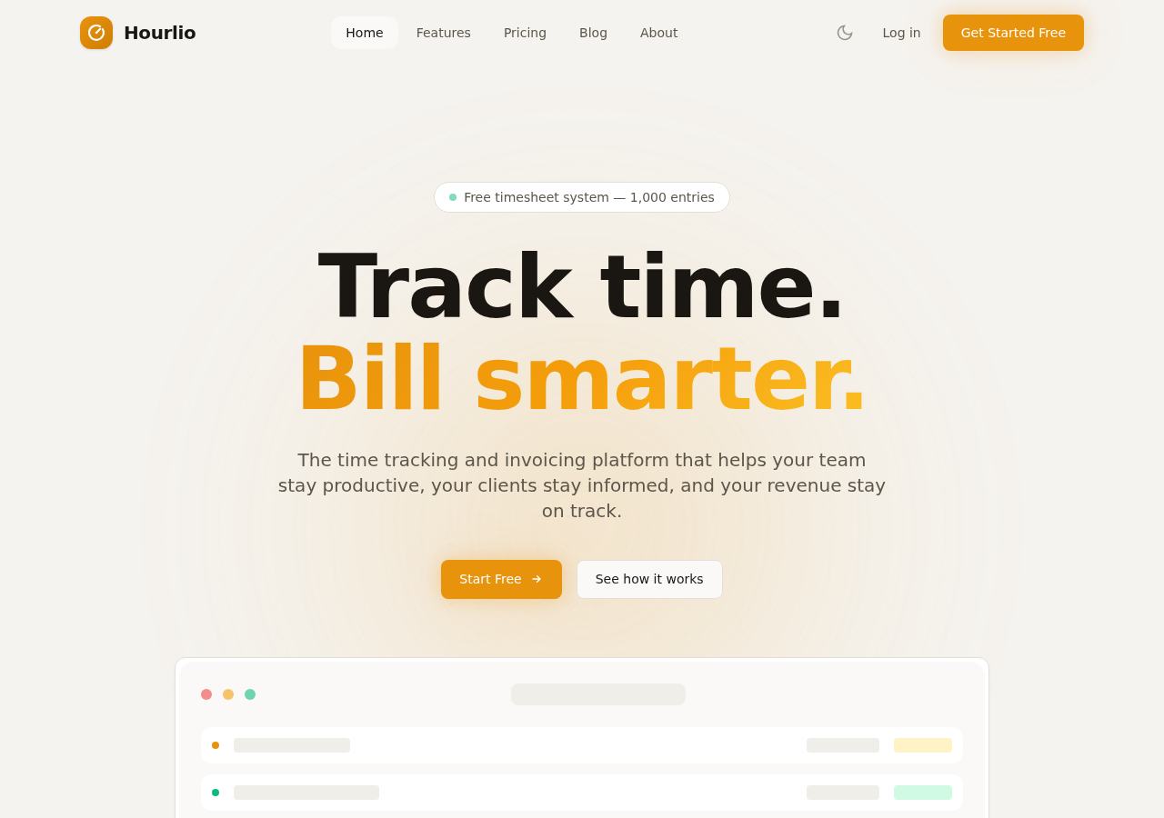 Hourlio — time tracking and invoicing platform by JW Web